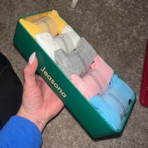 Colorful Cat Sock Set - Yellow, White, Gray, Pink, Blue